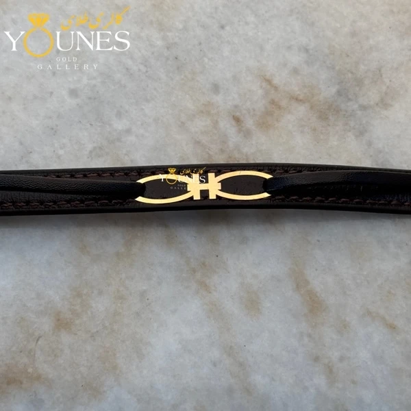 دستبند طلا چرم مردانه L184
